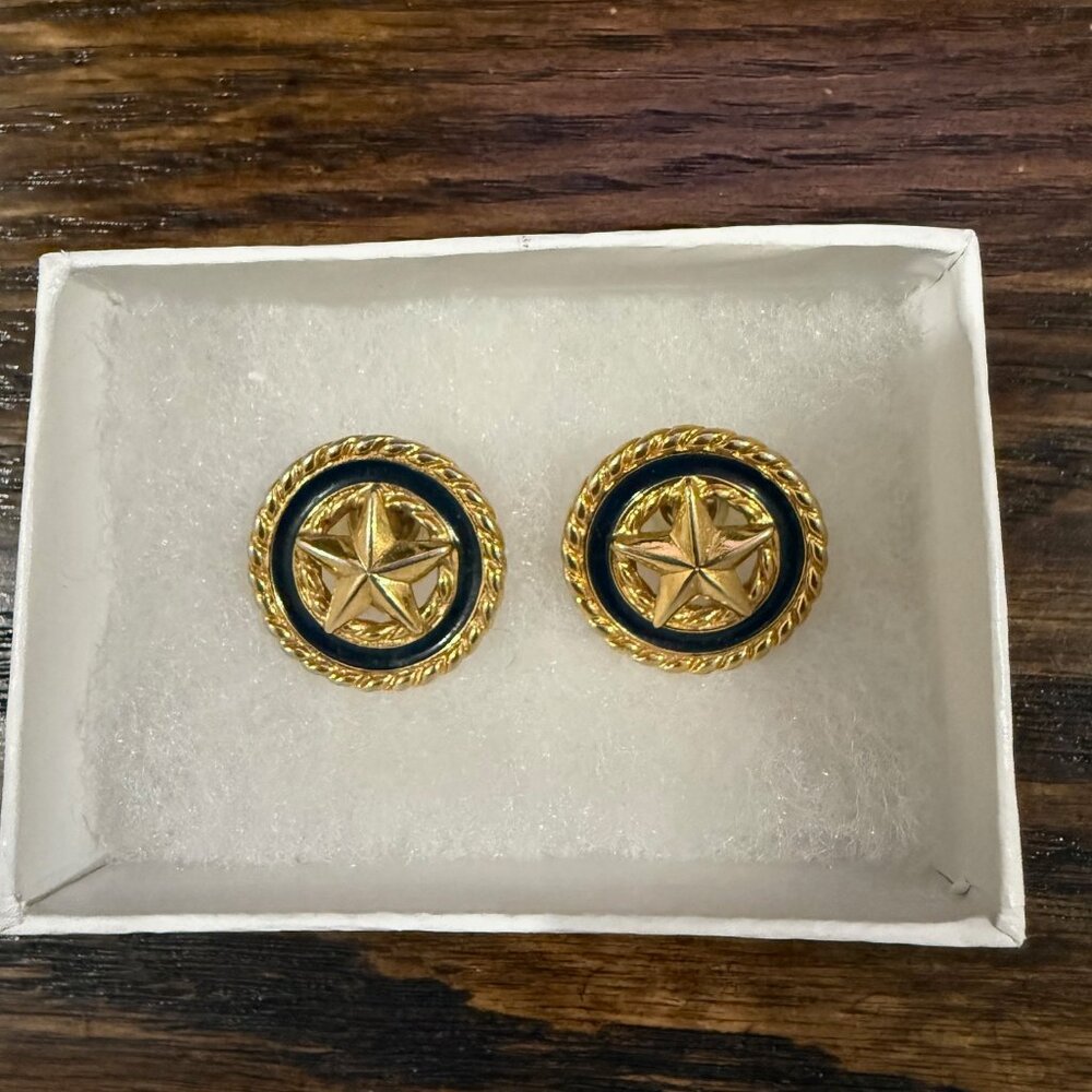 Monet Star Earrings pierced